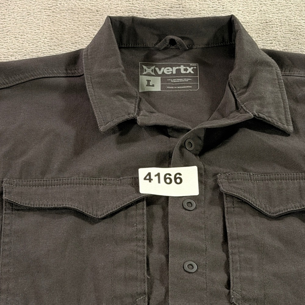 Vertx Short Sleeve Shirt Men Large Gray Tactical Stretch Twill Snap Button
